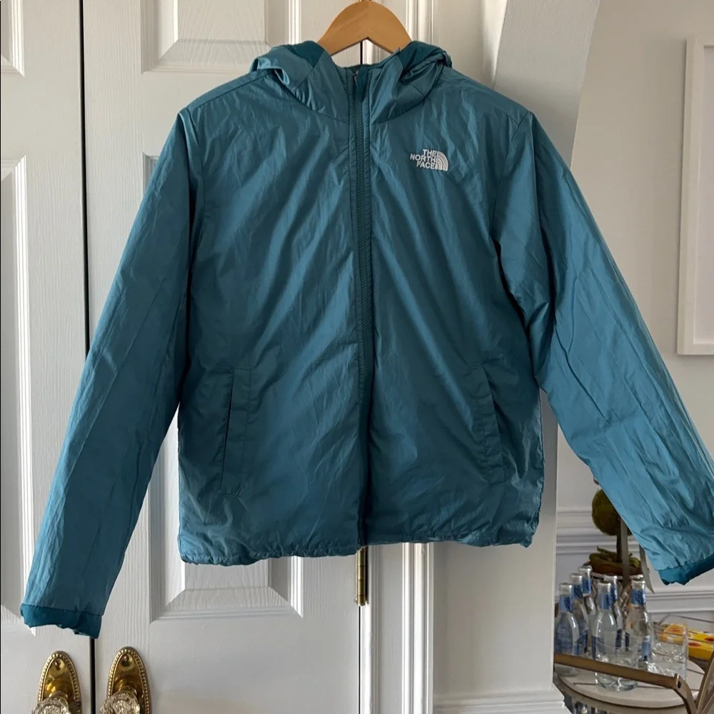 The North Face Insulated Puffer Jacket 550-Down Reversible Teal Girl’s XL 18